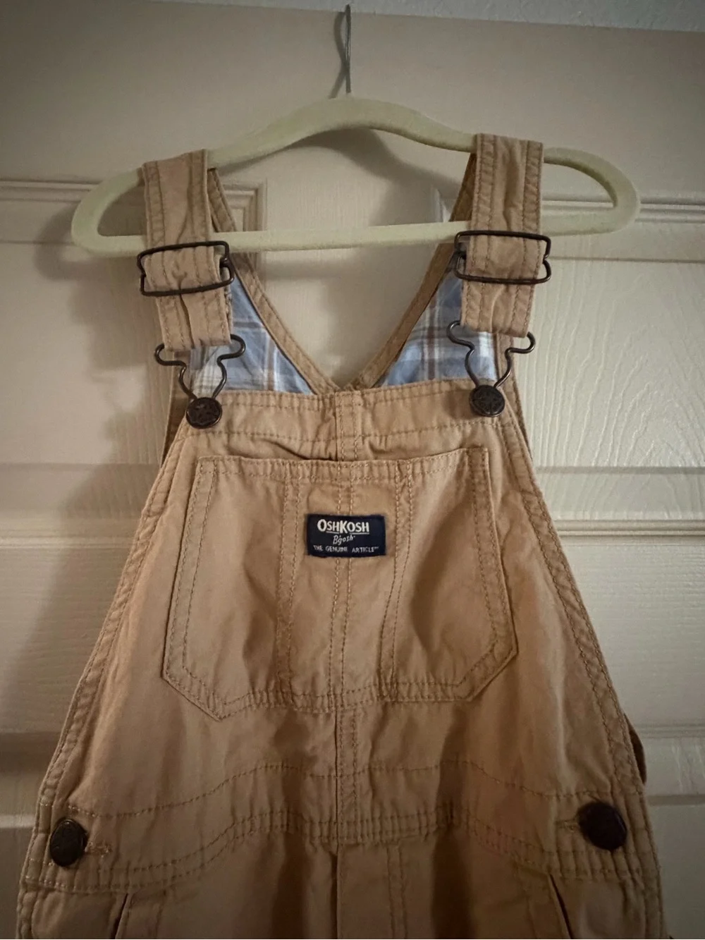 OshKosh B'gosh Tan Kids Overalls with Front Bib